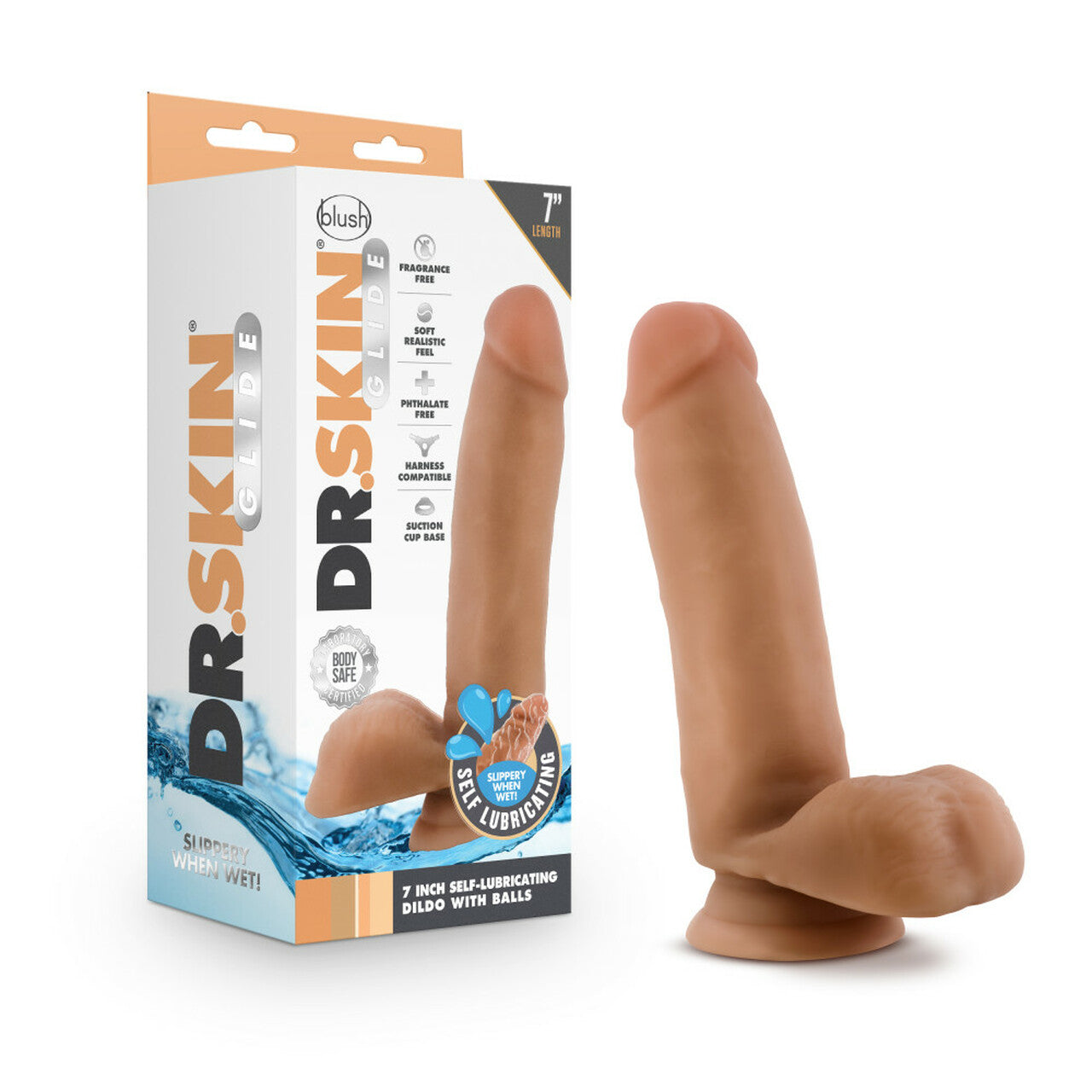 Dr. Skin Glide 7in Self Lubricating Dildo