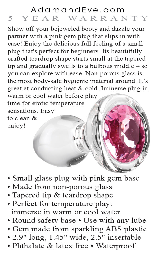 Adam & Eve Pink Gem Glass Plug