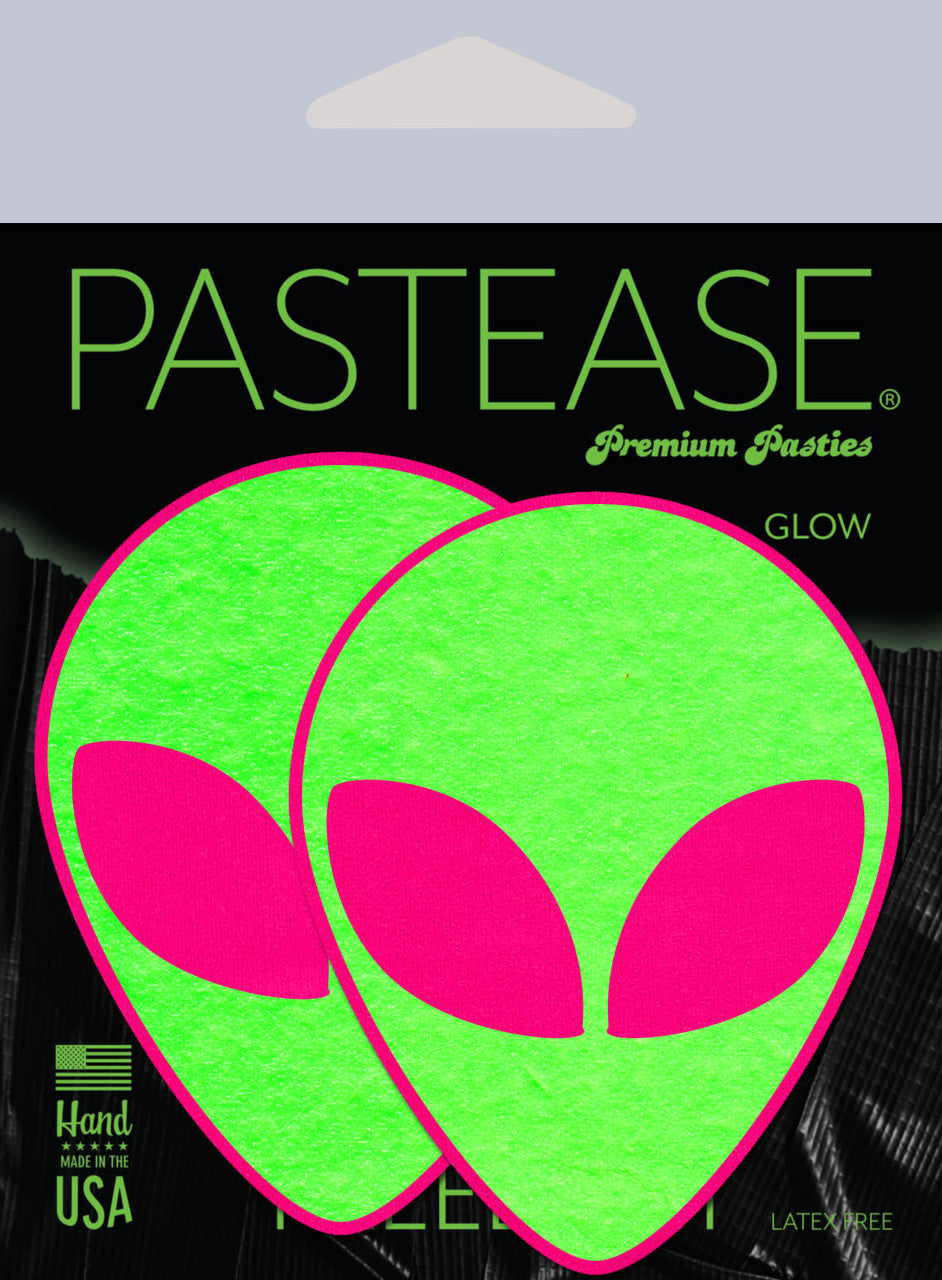Pastease Neon Glowing Green Alien On Neon Pink