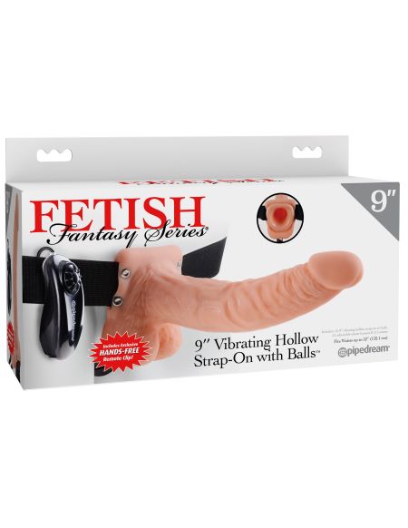 Fetish Fantasy 9 Vibrating Hollow Strap On W/balls