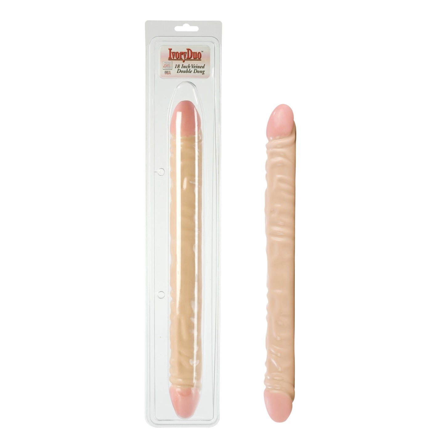 Ivory Duo 18in Veined Double Dong