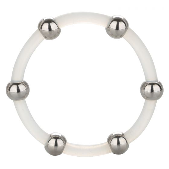 Steel Beaded Silicone Ring Xl