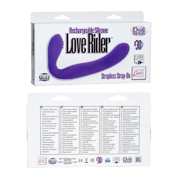 Rechargeable Love Rider Strap On Purple
