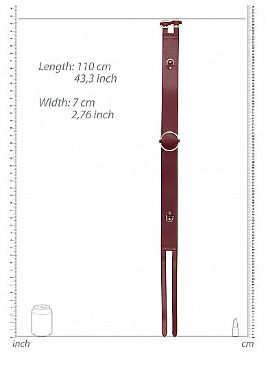 Ouch Halo Waist Belt L/xl Burgundy