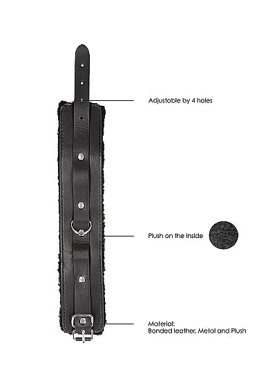 Plush Bonded Leather Ankle Cuffs W/ Adjustable Straps