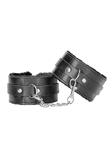 Plush Bonded Leather Ankle Cuffs W/ Adjustable Straps