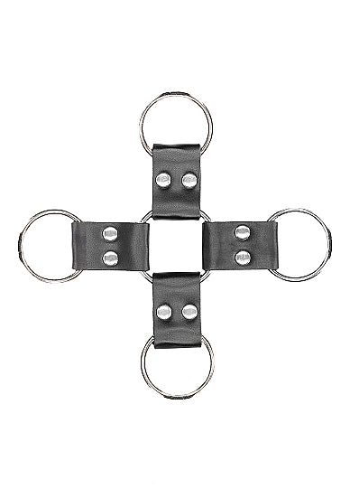 Black & White Hogtie W/ Hand & Ankle Cuffs Bonded Leather