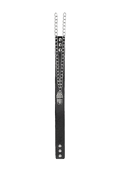 Black & White Collar W/ Hand Cuffs W/ Straps & Chain