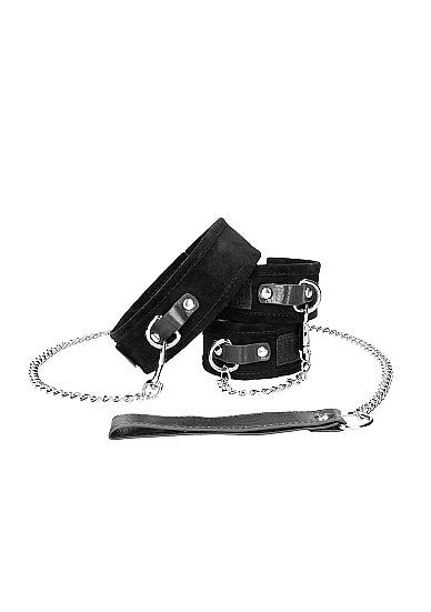 Velcro Collar W/ Leash And Hand Cuffs W Adjustable Straps