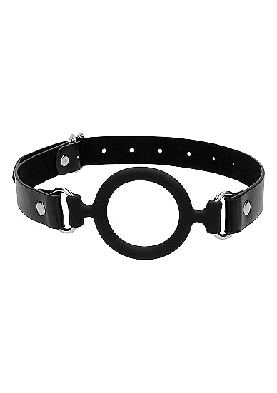 Black & White Silicone Ring Gag W/ Adjustable Straps