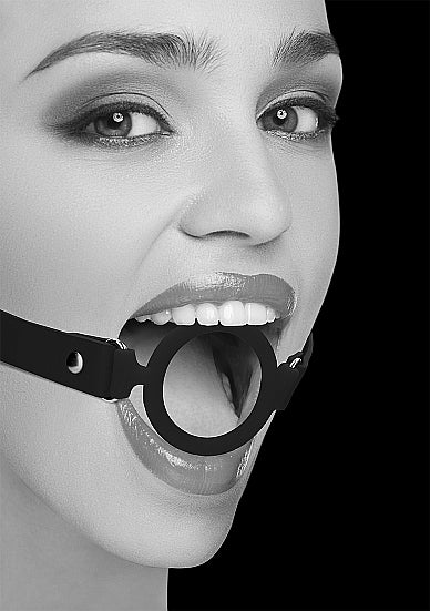 Black & White Silicone Ring Gag W/ Adjustable Straps