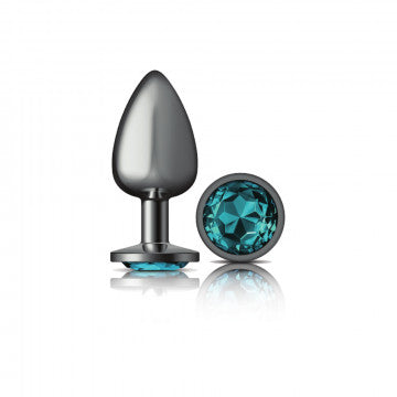 Cheeky Charms Round Teal Large Gunmetal Butt Plug Vybrant Keene Cheeky Charms Round Teal Large Gunmetal Butt Plug Vybrant Keene