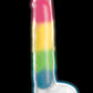 Lollicock 7in Glow In The Dark Rainbow Silicone Dildo W Balls