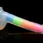 Lollicock 7in Glow In The Dark Rainbow Silicone Dildo W Balls