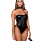 Strapless Stretch Faux Leather Teddy Black O/s(out Beg May)