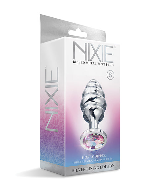 Nixie Honey Dipper Small Ribbed Stainless Steel Plug