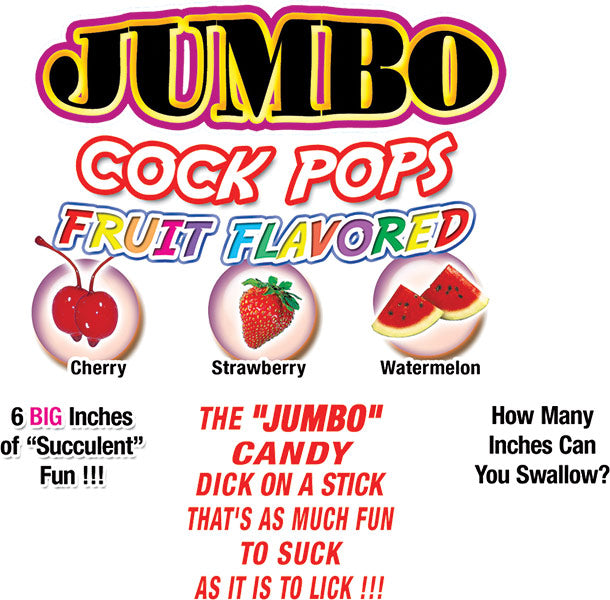 Jumbo Fruit Flavored Cock Pops 6pc Display