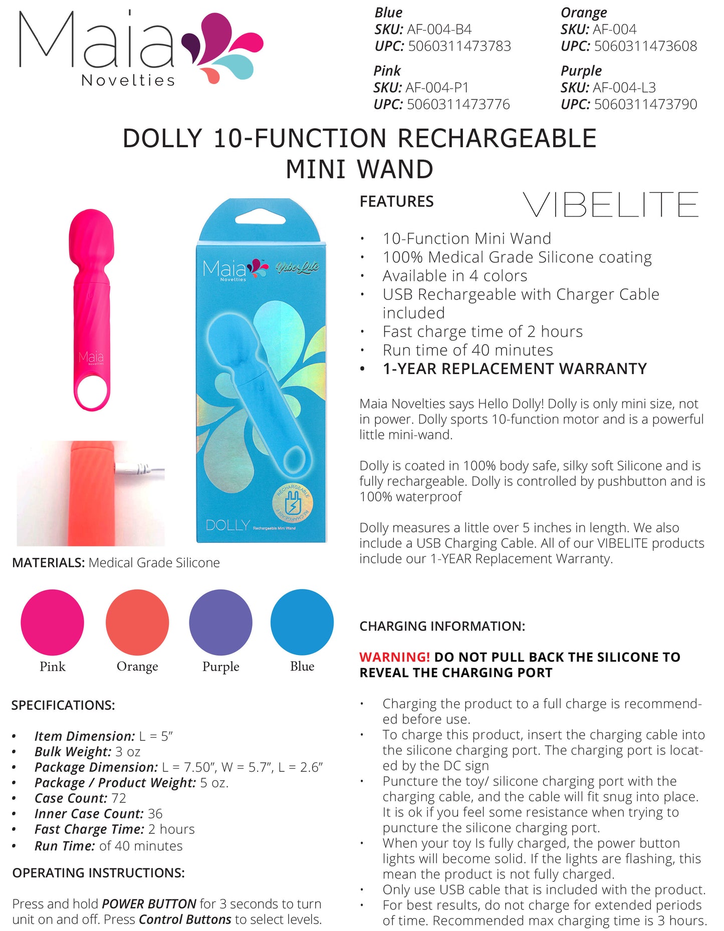 Dolly Pink Silicone Mini Wand Rechargeable