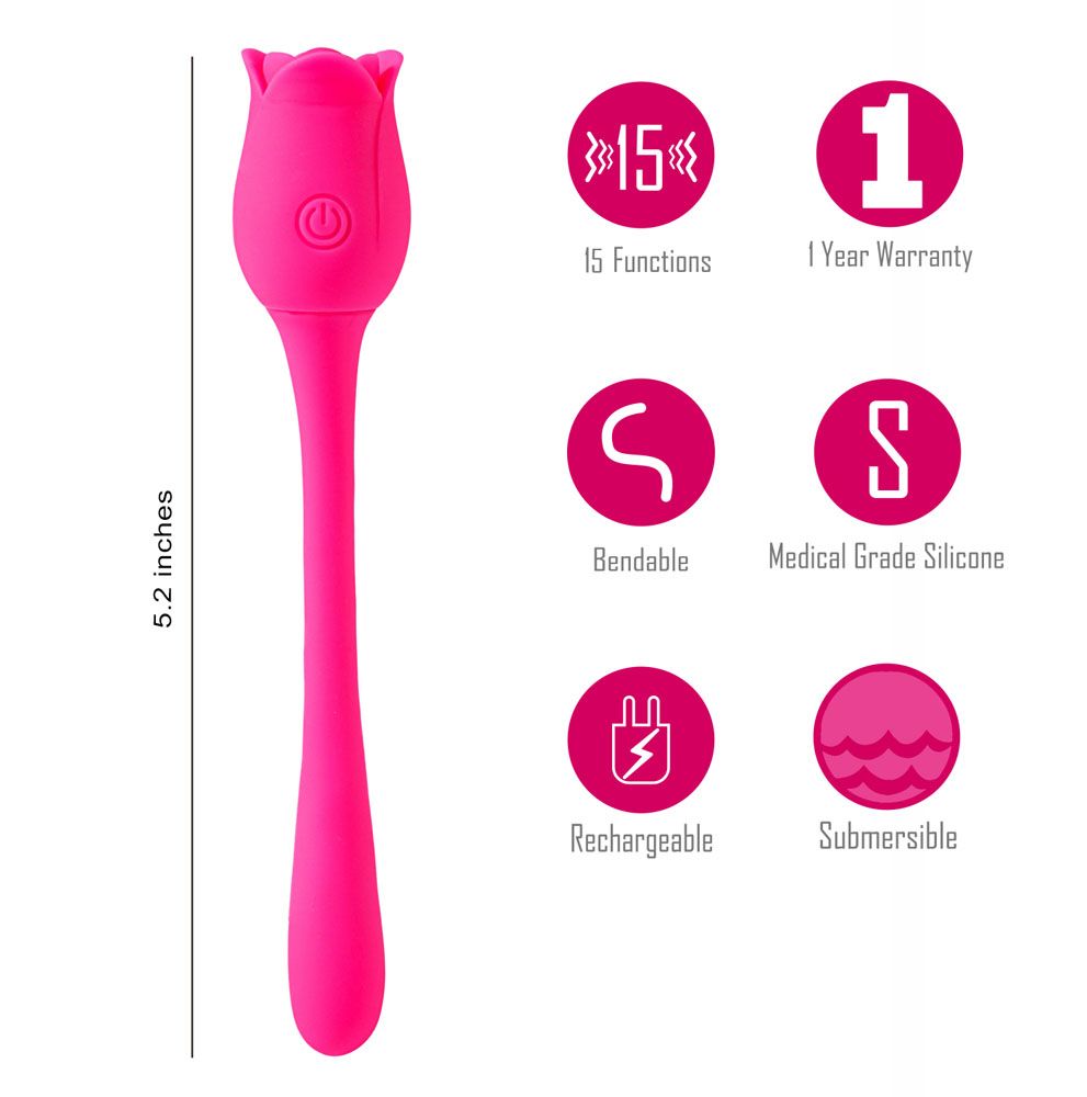 Meadow 15 Function Silicone Wrap Around Vibrator Silicone