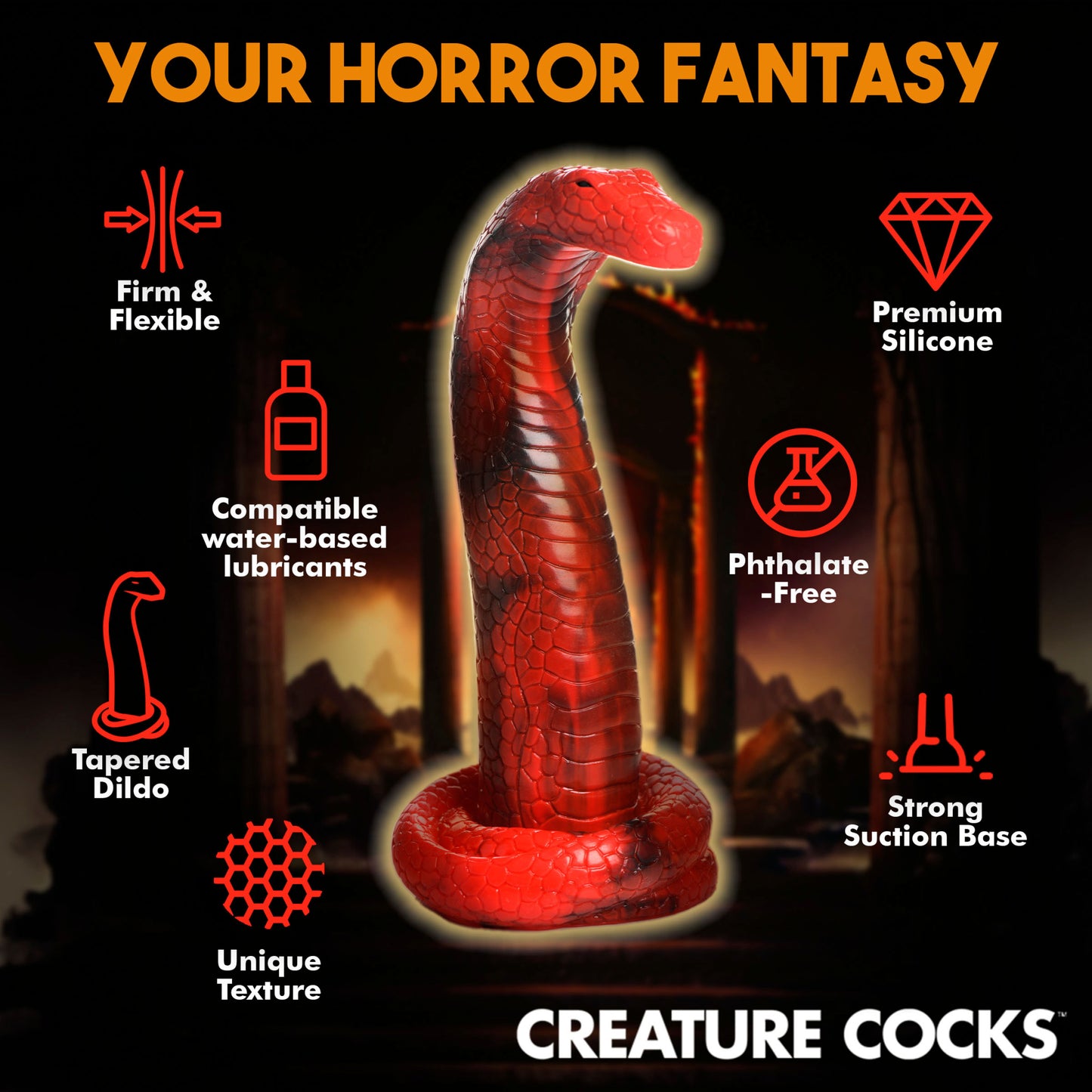 Creature Cocks King Cobra Silicone Dildo