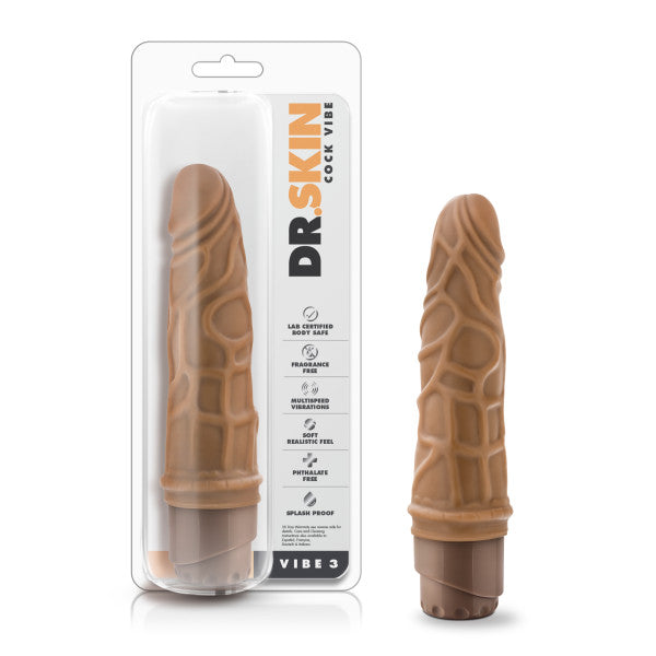 Dr Skin Cock Vibe #3 7.25 Mocha "