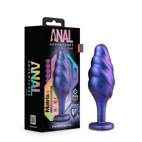 Anal Adventures Matrix Bumped Bling Plug Sapphire