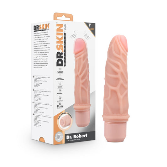 Dr. Skin Silicone Dr. Robert 7 In Vibrating Dildo