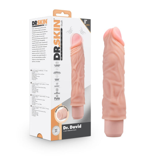 Dr. Skin Silicone Dr. David 8 In Vibrating Dildo