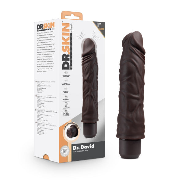 Dr. Skin Silicone Dr. David 8 In Vibrating Dildo