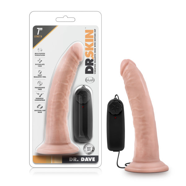 Dr. Skin Dr. Dave 7in Vibrating Cock W/ Suction Cup