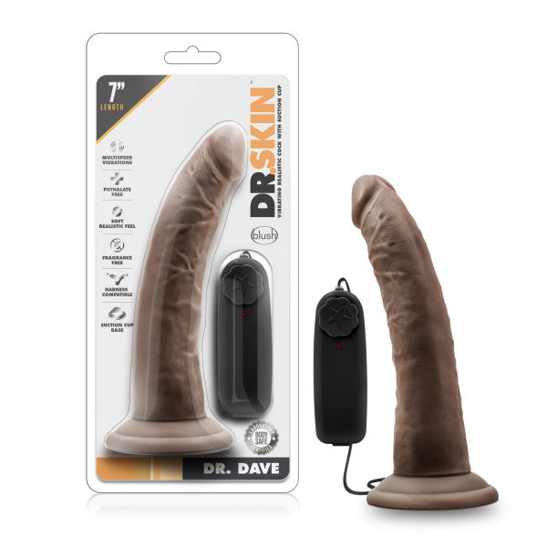 Dr. Skin Dr. Dave 7in Vibrating Cock W/ Suction Cup