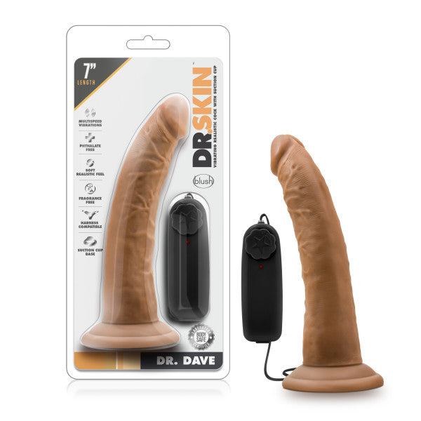 Dr. Skin Dr. Dave 7in Vibrating Cock W/ Suction Cup