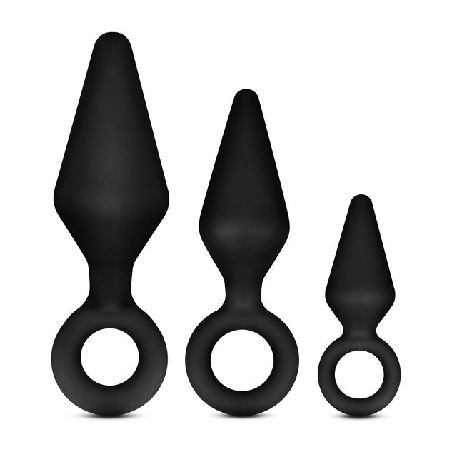 Anal Adventures Platinum Silicone Loop Plug Kit Black