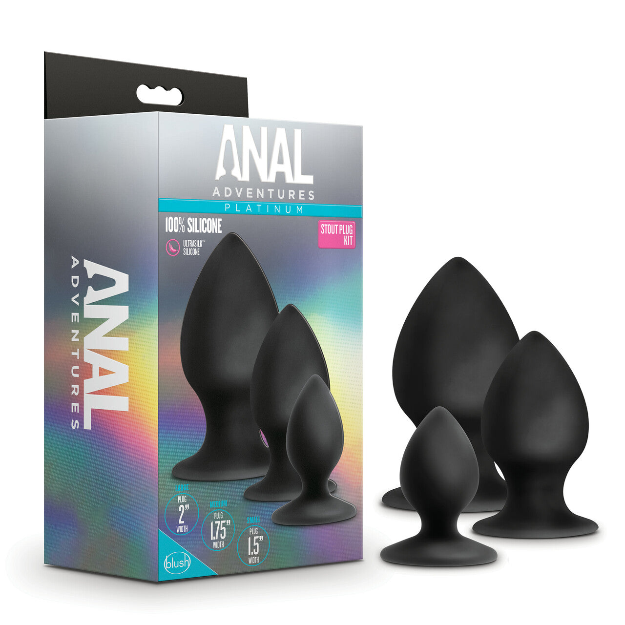 Anal Adventures Platinum Silicone Anal Stout Plug Black