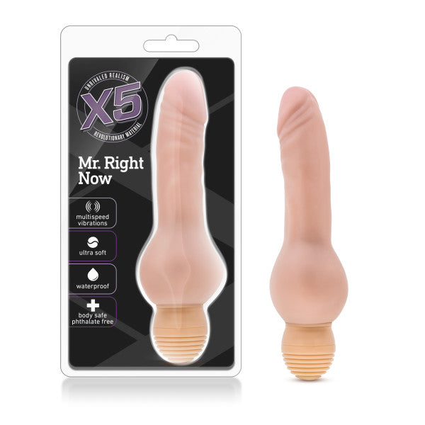 X5 Plus Mr Right Now Beige Vibrating Dildo