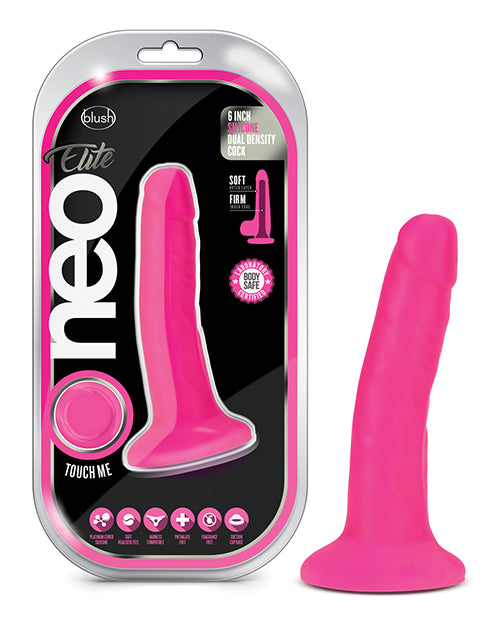 Neo Elite 6in Dual Density Cock Neon