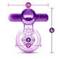 Play With Me Lick It Vibrating Double Strap Cock Ring Purple