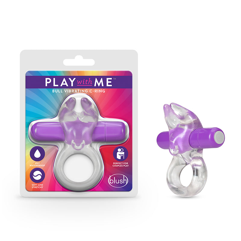 Play With Me Bull Vibrating C- Ring Purple