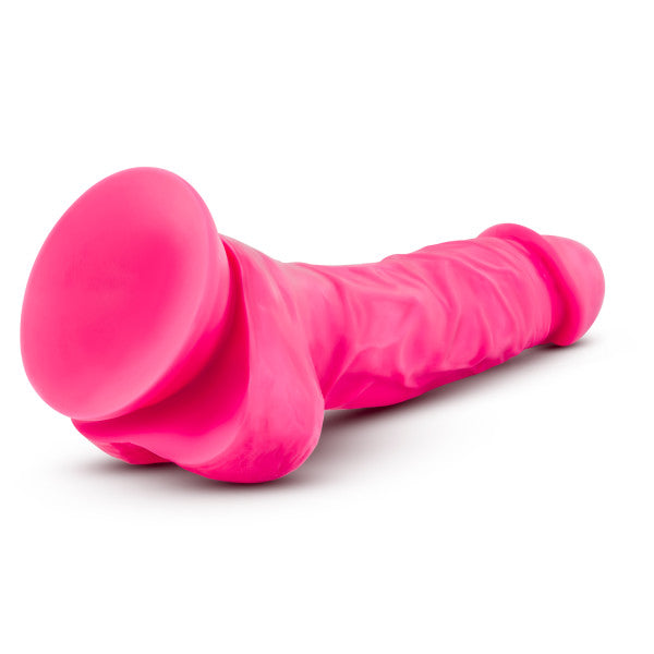 Neo Elite 7.5in Silicone Dual Density Cock W/ Balls Neon