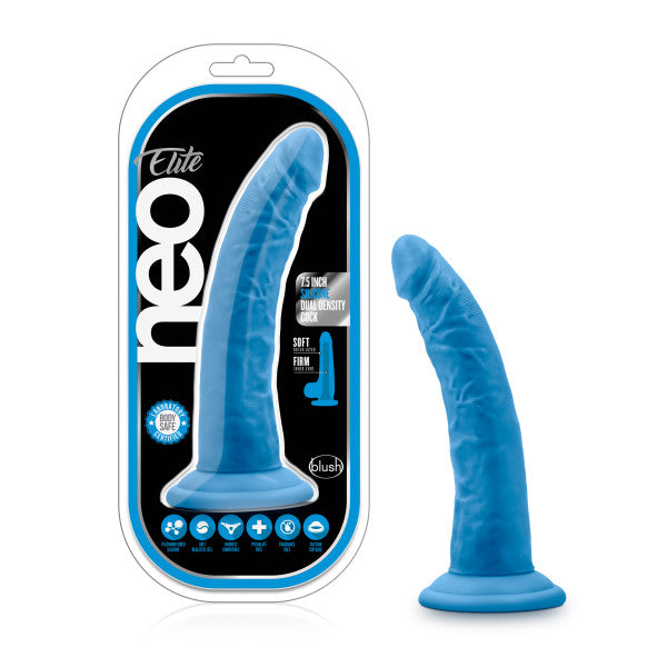 Neo Elite 7.5in Silicone Dual Density Cock Neon