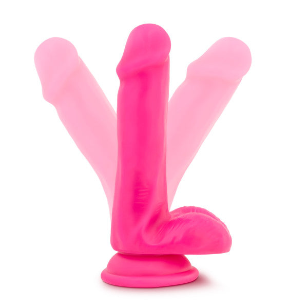 Neo Elite 6in Silicone Dual Density Cock W/ Balls Neon