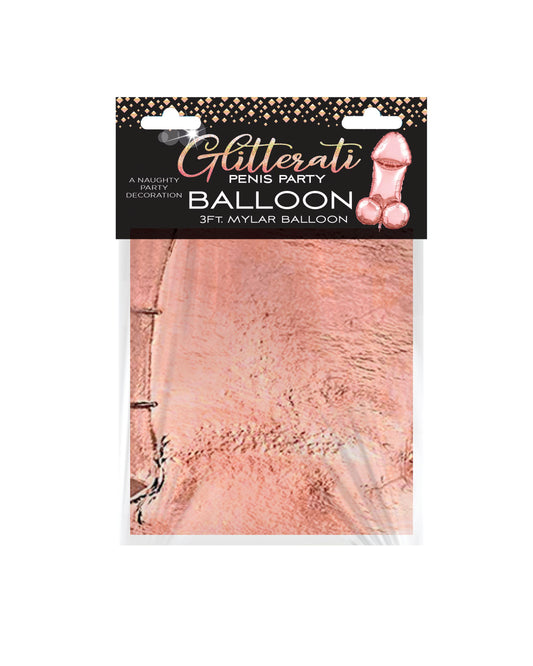 Glitterati 3ft Rose Gold Penis Mylar Balloon