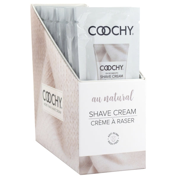 Coochy Shave Cream Au Natural Foil 15ml 24pc Display