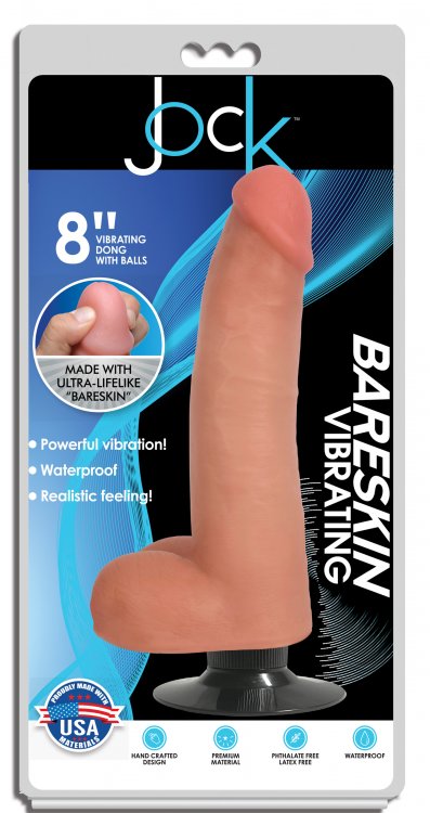 Jock Bareskin Vibrating Vanilla Dildo W/ Balls