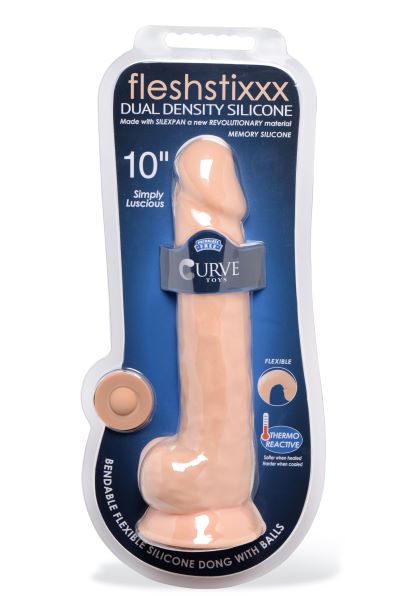 Fleshstixxx 10in Silicone Dildo W/ Balls