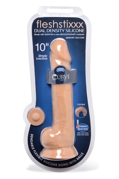 Fleshstixxx 10in Silicone Dildo W/ Balls