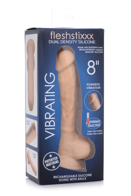 Fleshstixxx 8in Vibrating Dildo W/ Balls