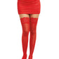 Sheer Thigh High W/ Stay Up Lace Top Red O/s