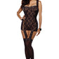 Lace Up Back Garter Dress Black Queen