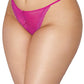 Dot Stretch Lace Trim Open Crotch Thong Azalea